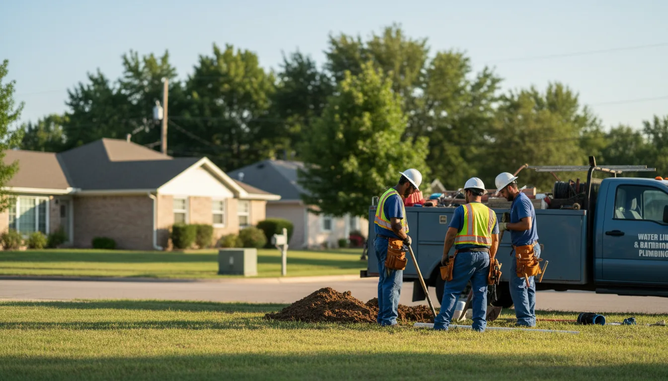 Residential water line and bathroom plumbing service in Morris, IN